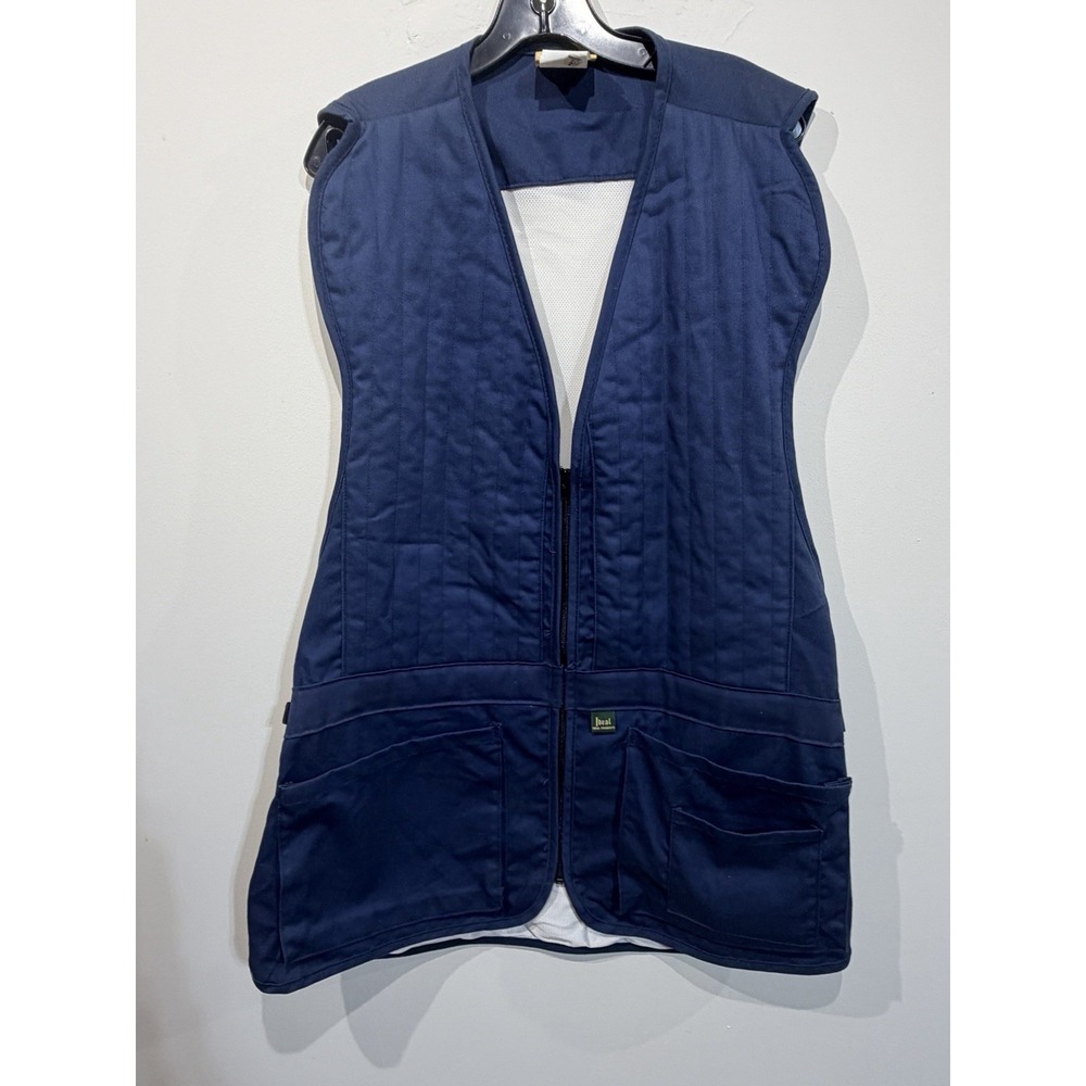 Vintage Ideal Shooting Vest XL Navy Mesh Back Trap Skeet Sporting Clays USA Made
